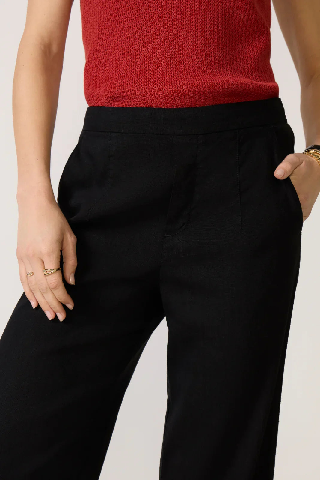 Maya Wide Leg Linen Ankle Pant