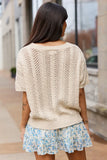 Sophia Short Sleeve Cable Knit Cardigan
