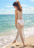 Metallic Crochet Coverup Glittery Silver