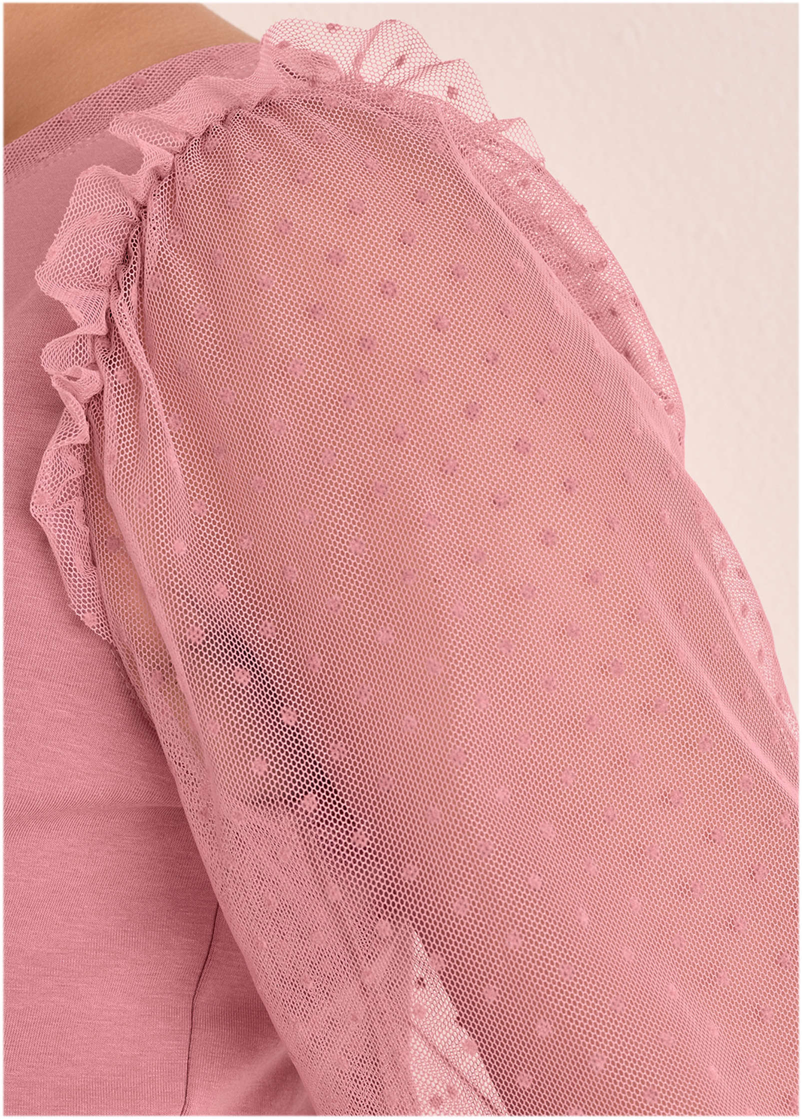 Dot Mesh Sleeve Top Polignac