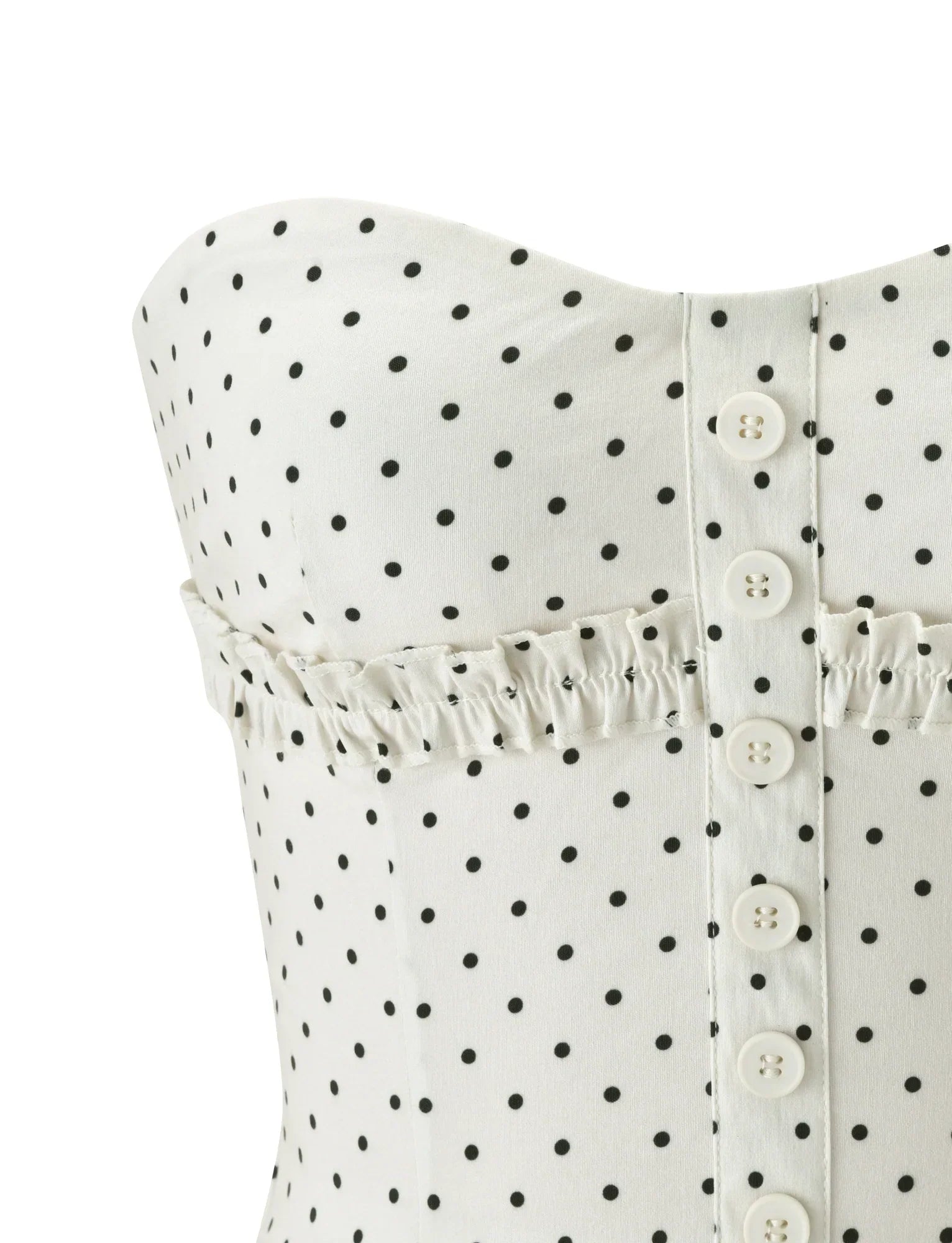 KITTIE STRAPLESS CORSET CREAM DOT