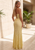 Good Things Coming Ruffle Lace Maxi Dress Yellow