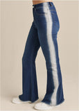 Side Stripe Flare Leg Jeans Denim Multi