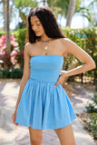 Ready By Noon Blue Strapless Fit and Flare Dress SALE
