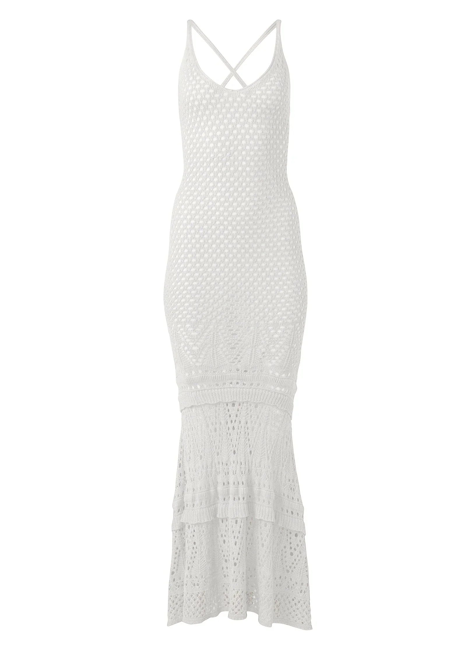 Crochet Tank Maxi Dress Cloud Dancer