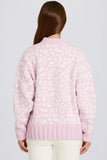 Jacquard Knit Oversized Jumper in Pink