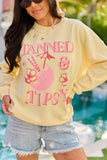 Tanned Tipsy Yellow Graphic Sweatshirt