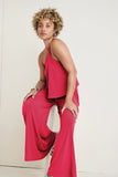 Cross Neck Jumpsuit Red