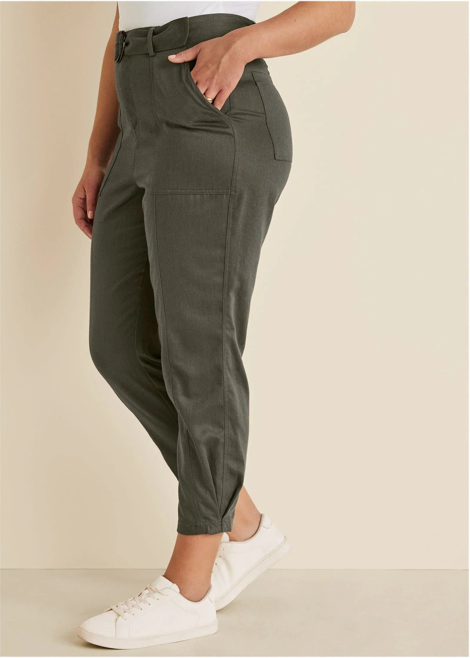 Relaxed Twill Straight Pant Olive
