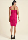 Ruched Mini Dress Fuchsia