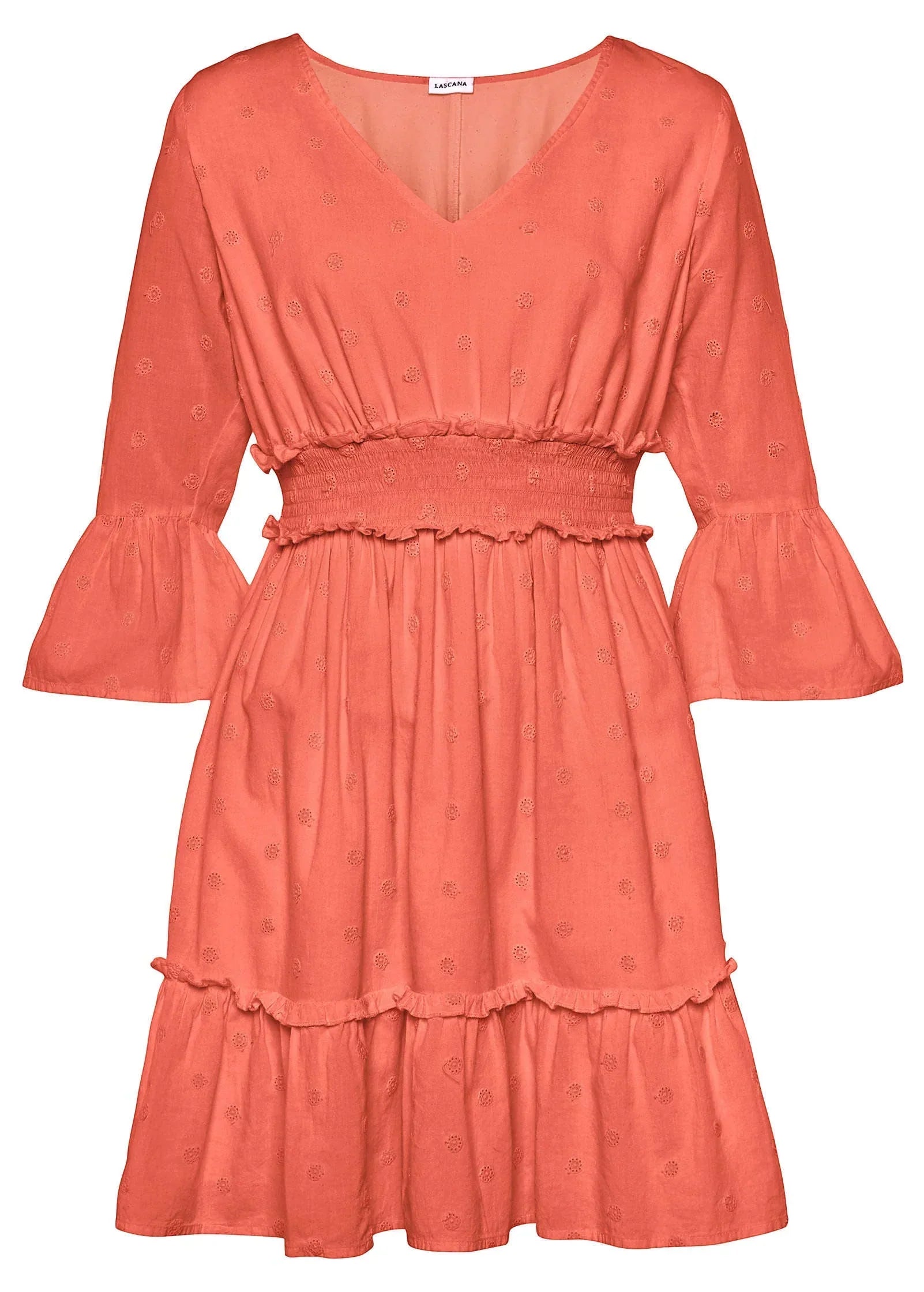 Ruffle Tiered Mini Dress Burnt Orange