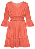 Ruffle Tiered Mini Dress Burnt Orange