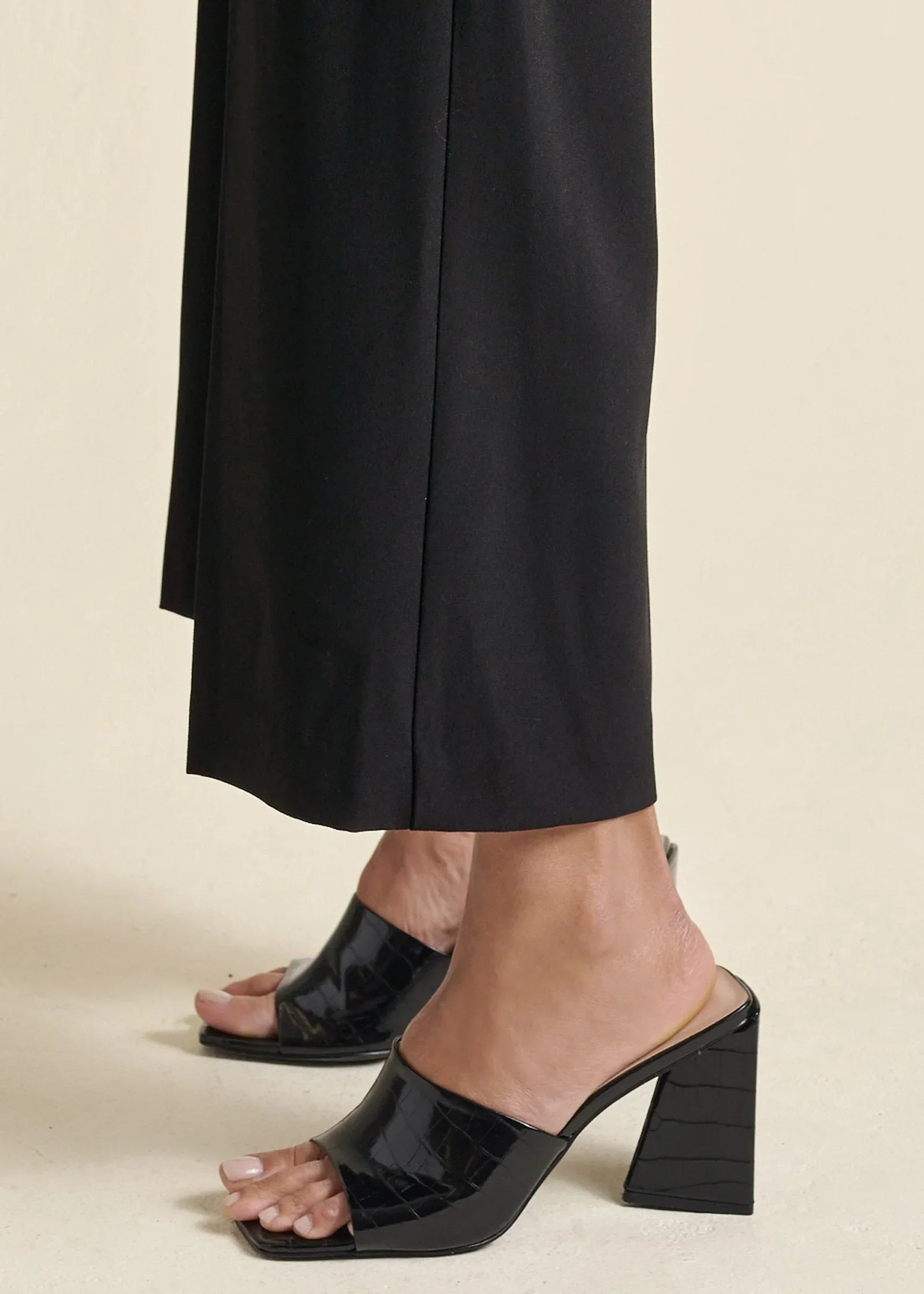 Crop Wide Leg Pants Black