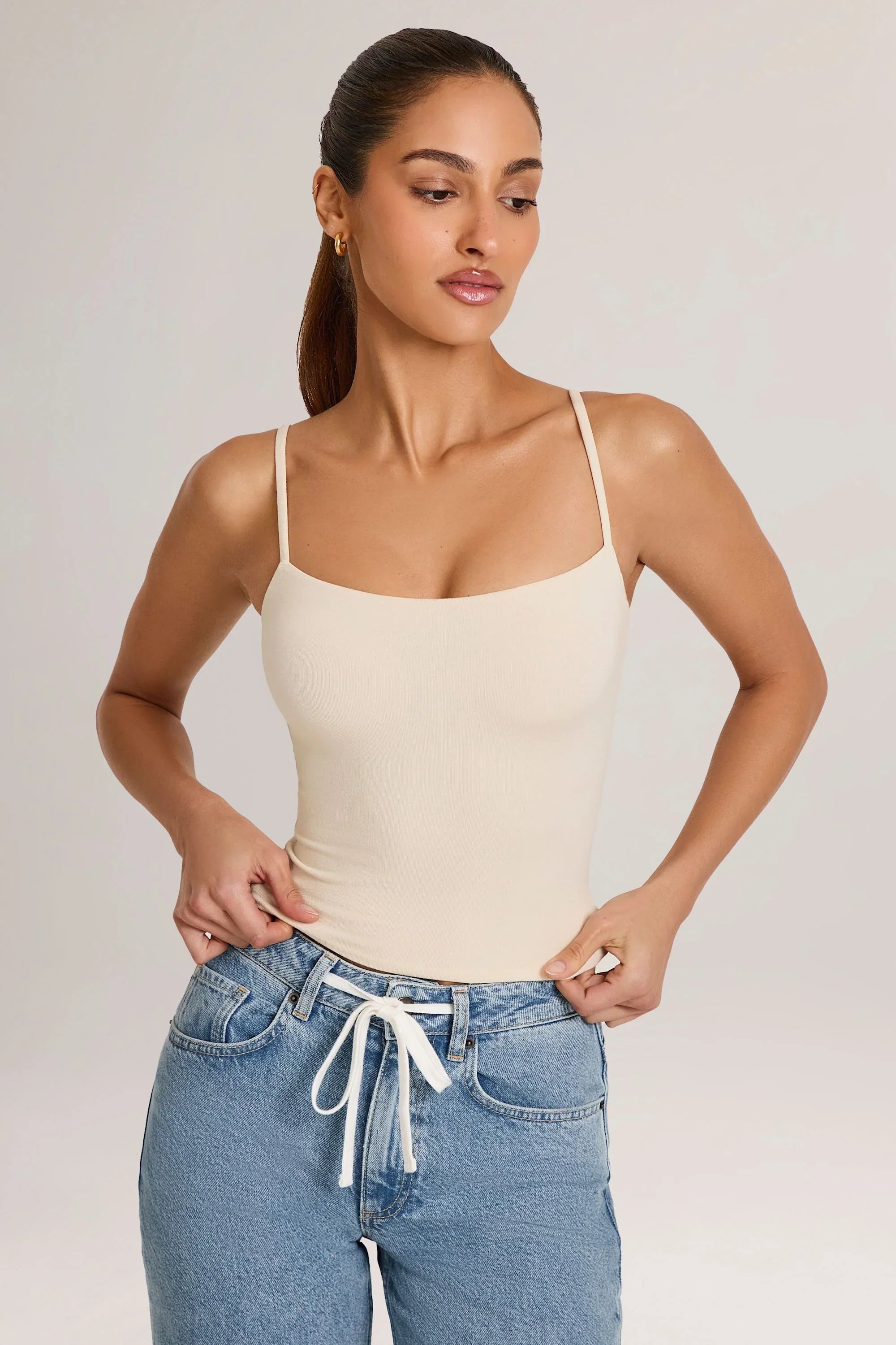 Modal Scoop Neck Tank Top in Ivory