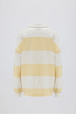 Striped Oversized Long Sleeve T Shirt in Lemon