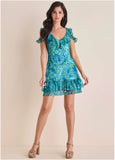 Paisley Ruffle Mini Dress Garden Paisley