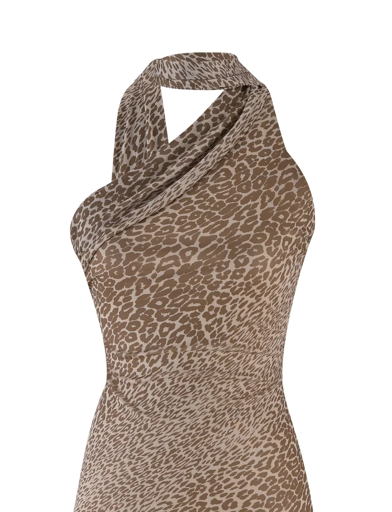 ALLIRA MAXI DRESS NEUTRAL LEOPARD