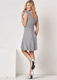 Draped Front Dress Heather Grey