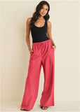 Linen Wide Leg Pant Coral