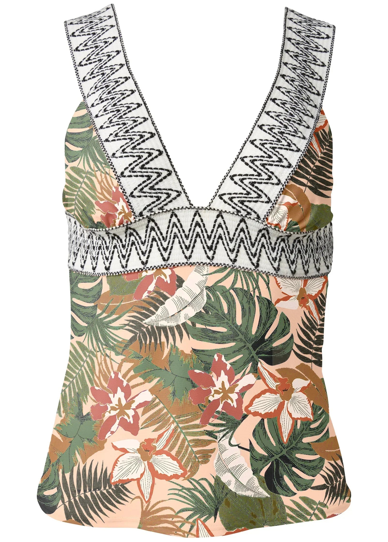 Elastic Tankini Top Fiji Garden