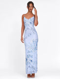 JULIANNA DRESS BLUE FLORAL CERAMIC FLORAL