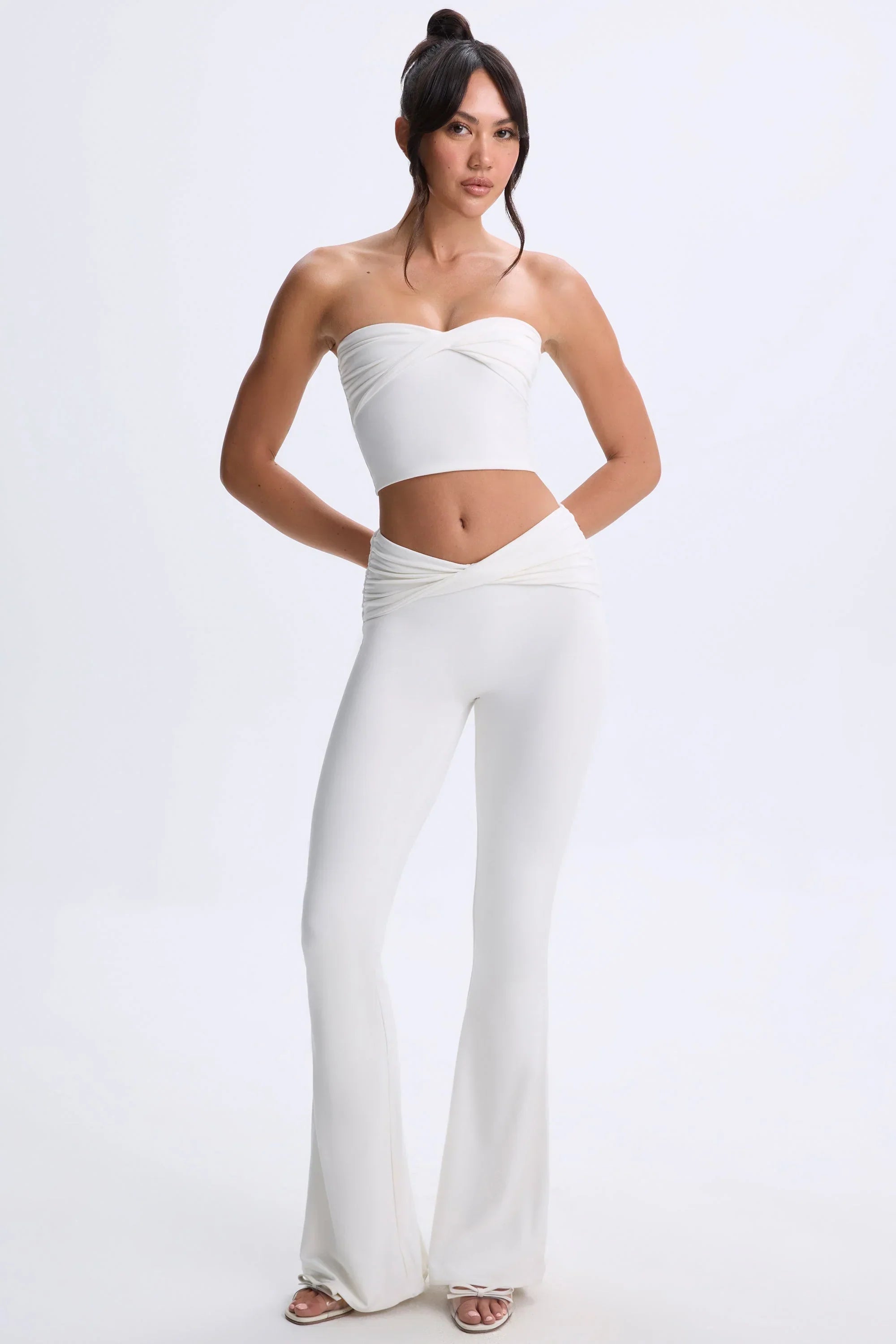 Modal Twist Front Bandeau Top in White