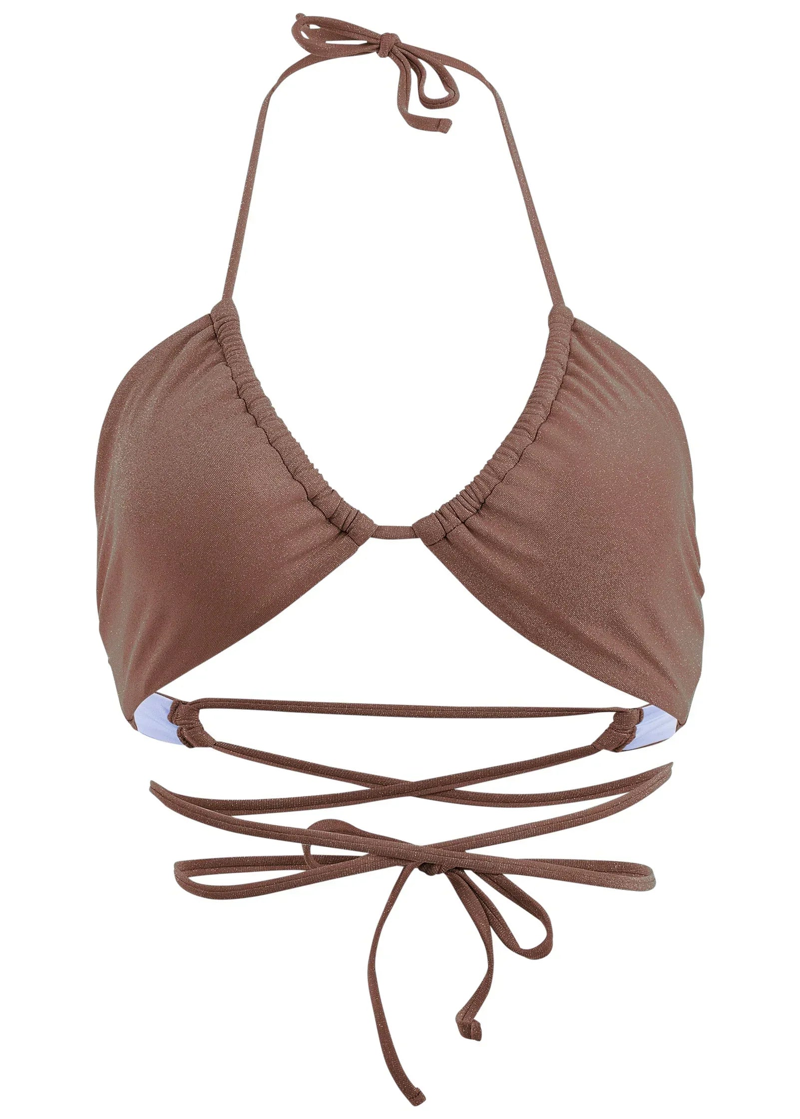 Ibiza Triangle Bikini Top Mahogany Shine
