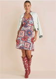 Linen Halter Dress Heritage Bandana Medley