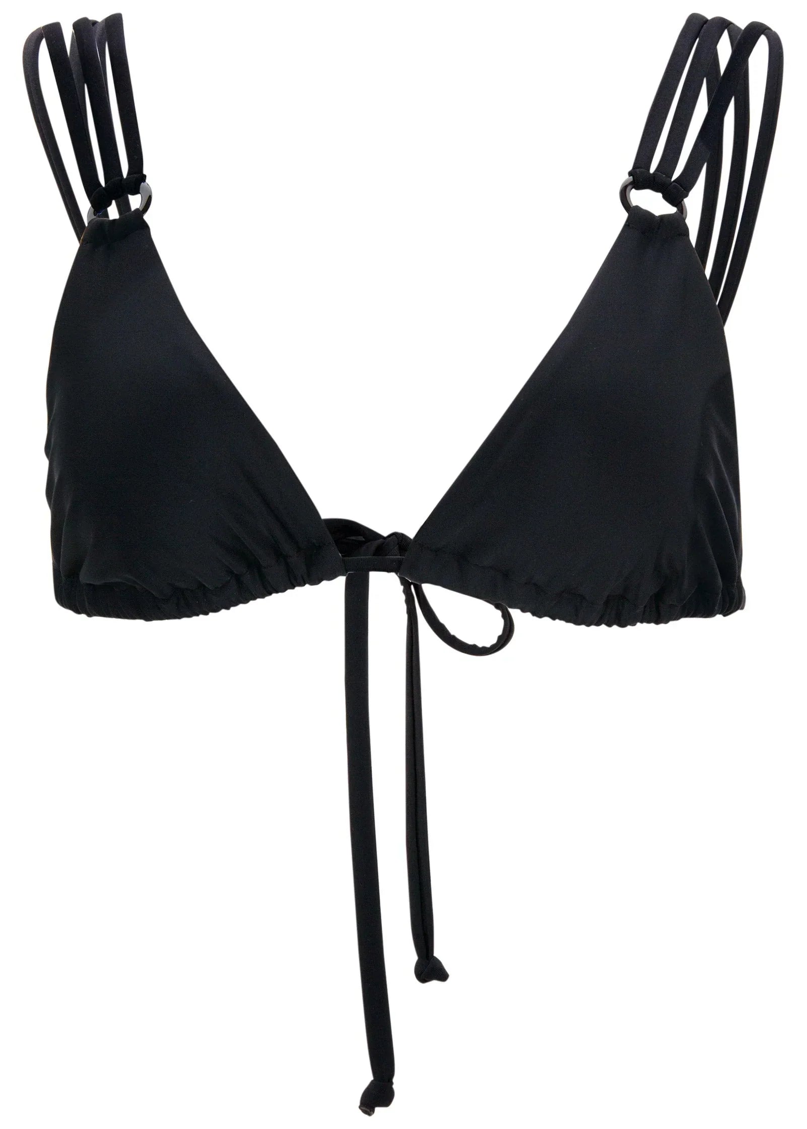 Strappy Triangle Bikini Top Black Beauty
