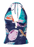 Fierce Tankini Top Midnight Leaf