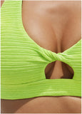 Twist Front Halter Top Bright Lime Green