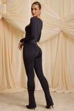 Tall Slinky Jersey Cowl Neck Jumpsuit in Black