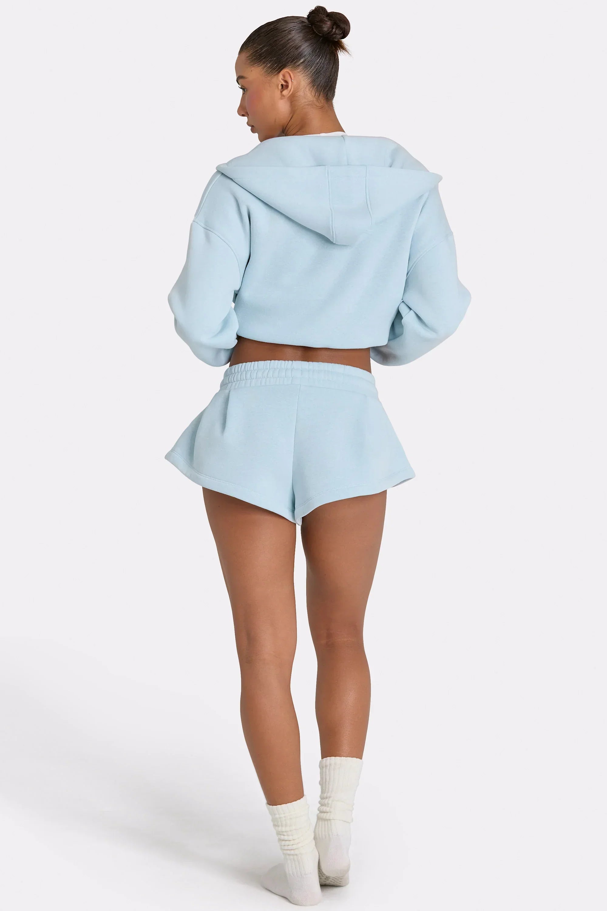 Mid Rise Shorts in Powder Blue
