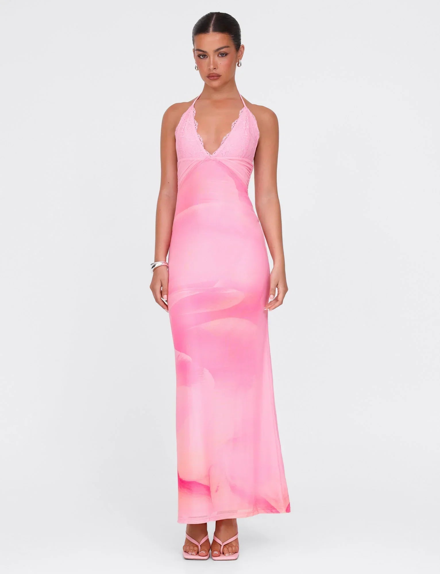 DENAE MAXI DRESS PINK FLORAL PINK BLOSSOM