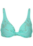 Lace Antigua Twist Underwire Top Light Teal