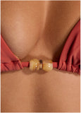 Beaded Triangle Bikini Top Cranberry