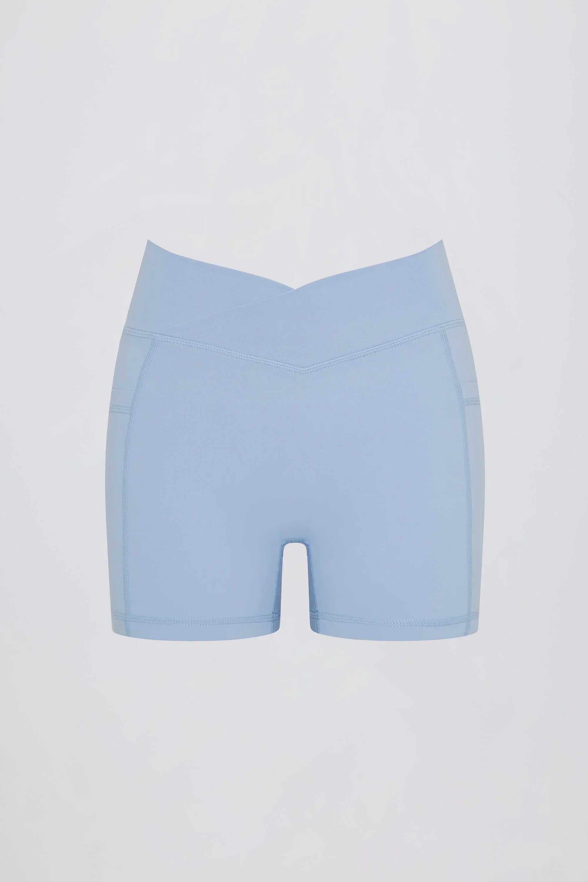 Soft Active Pocket V Waist Mini Shorts in Sky