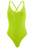 High Leg One Piece Lime