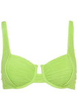 Textured Underwire Swim Top Bright Lime Green
