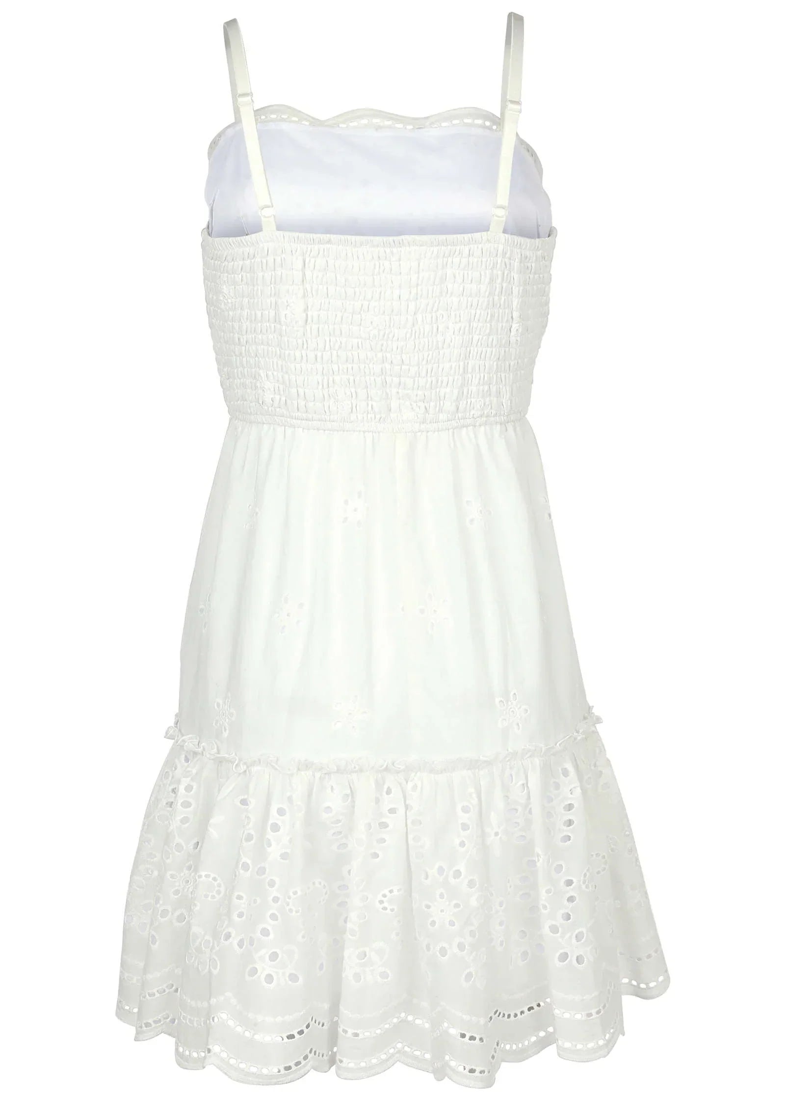 Spaghetti Strap Eyelet Mini White