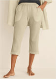 Cozy Waffle Crop Pant Oatmeal