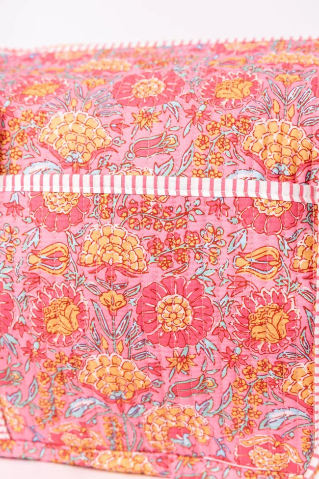 Avery Pink Floral Quilted Weekender SALE