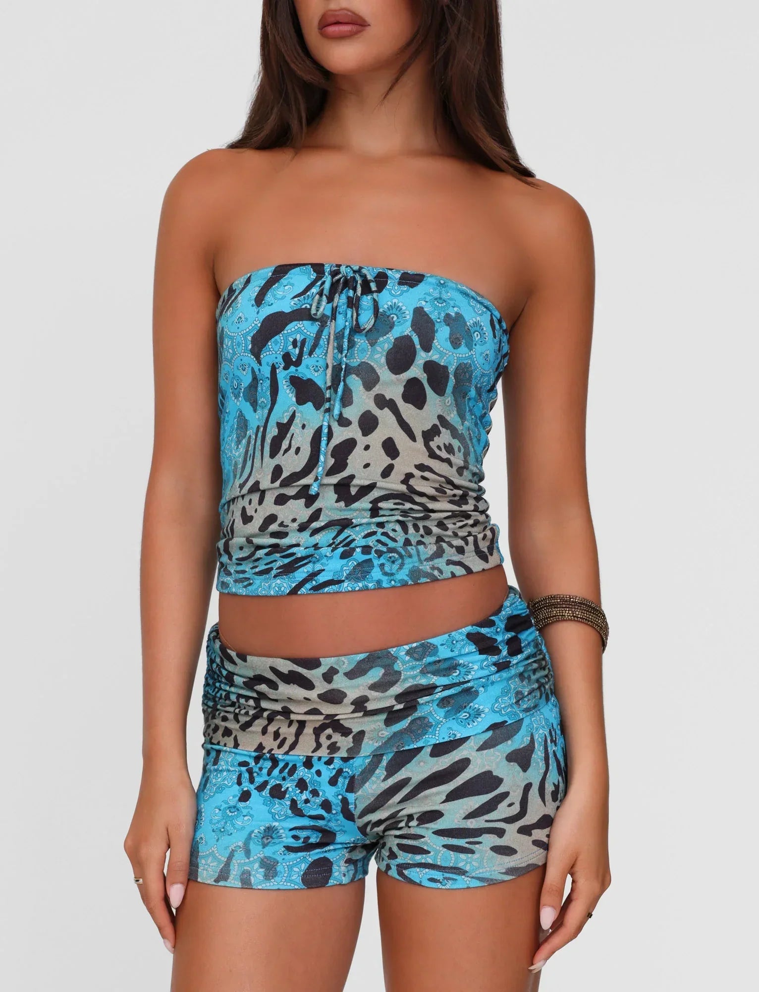 MIRELY TOP MULTI LEOPARD LEOPARD SWIRL