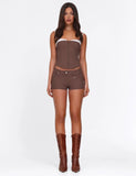 ANTONELLA SHORT BROWN CHOCOLATE CHOCOLATE PINSTRIPE
