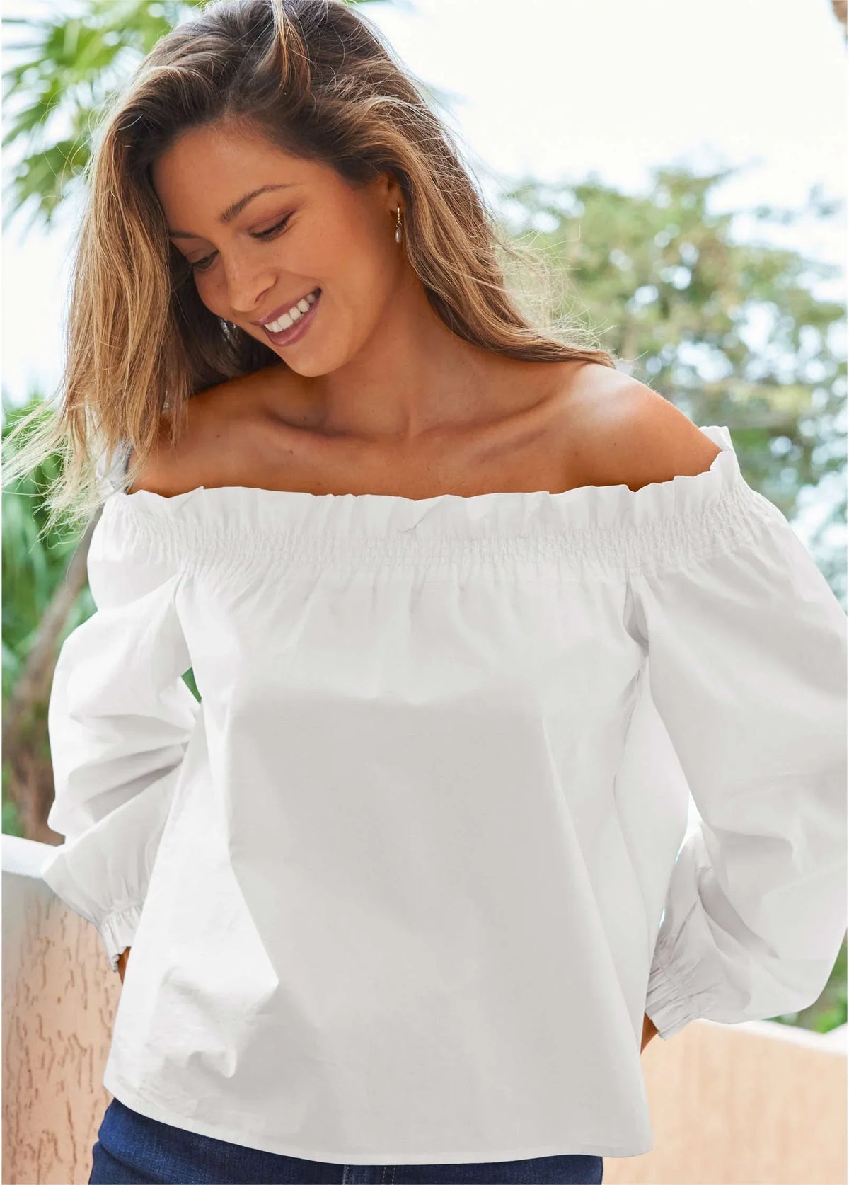 Off The Shoulder Top Cloud Dancer