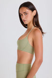 Scoop Neck Halterneck Sports Bra in Matcha