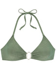 Ring Front Bikini Top Olive Green Multi