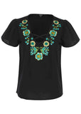 Embroidered Blouse Jet Black