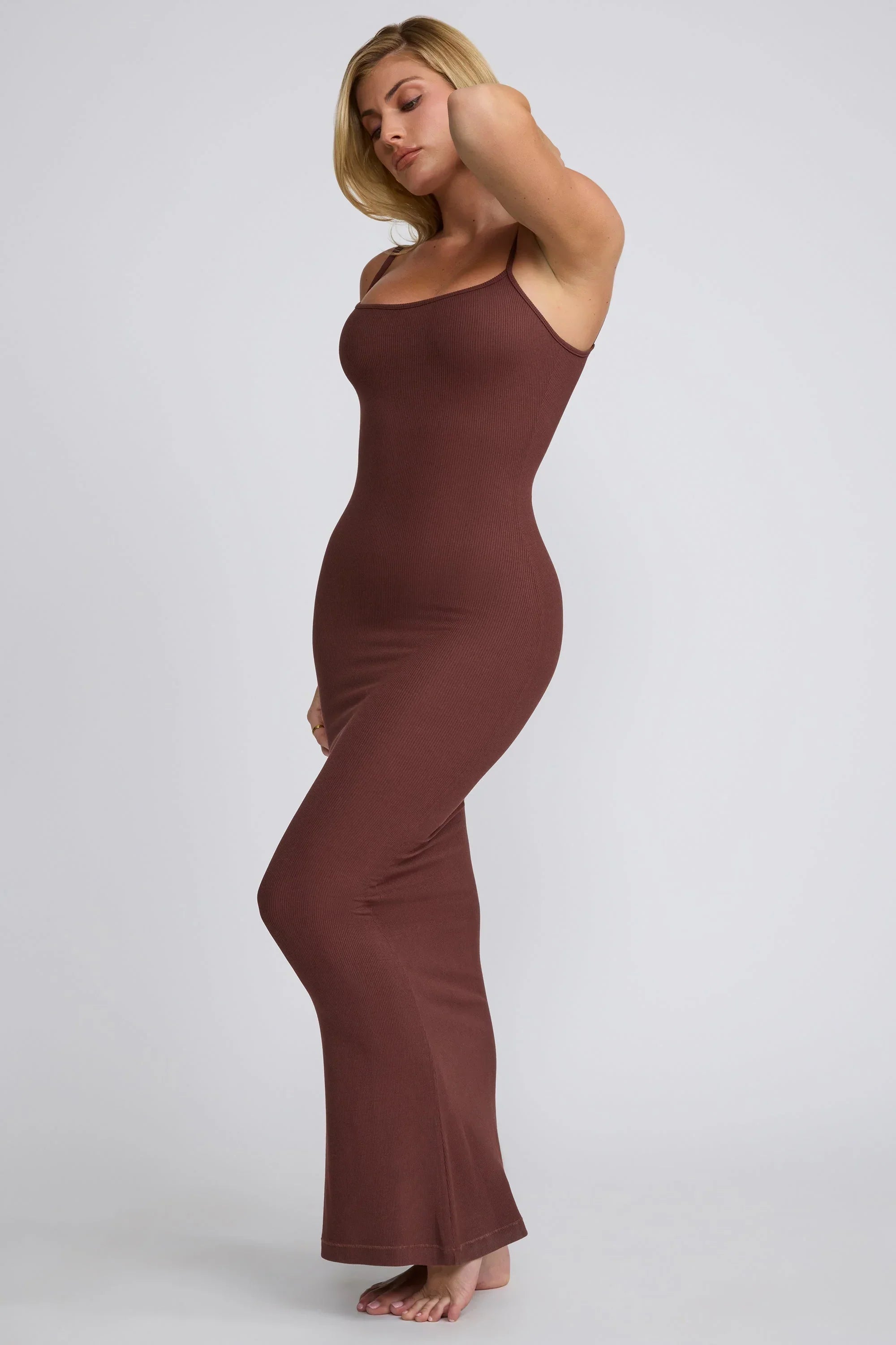 Modal Scoop Neck Maxi Dress in Chocolate
