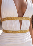 Love The Chase Embellished Maxi Dress White